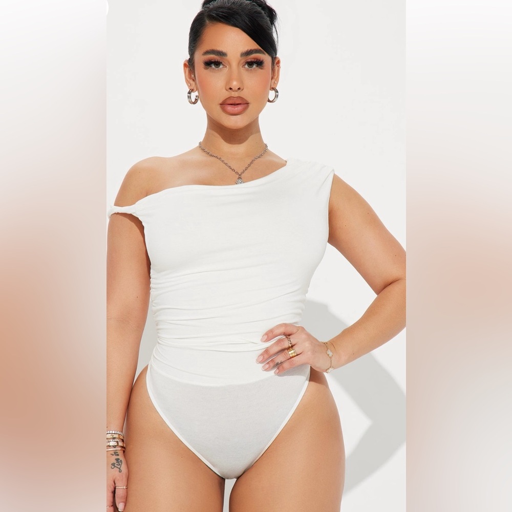 Fashion Nova White Off-Shoulder Bodysuit